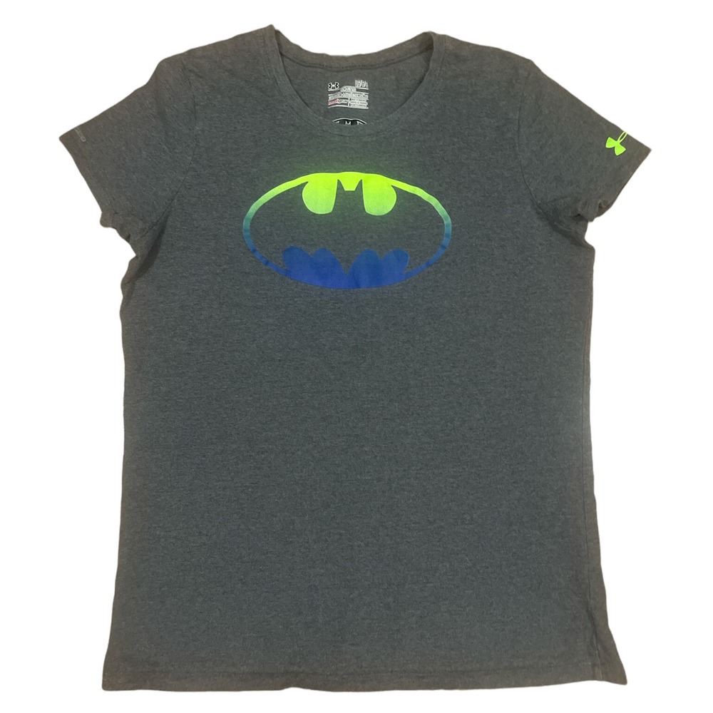 UNDER ARMOUR alter ego BATMAN shirt LARGE gray short sleeve